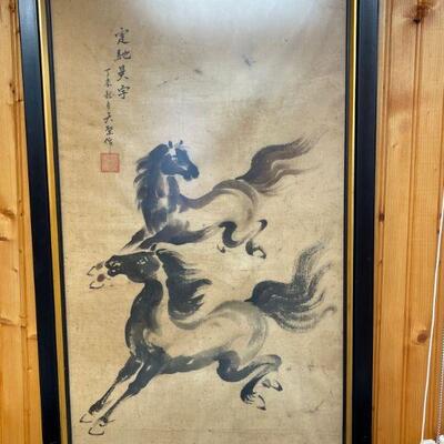 Oriental wild Stallion original  artwork / signed