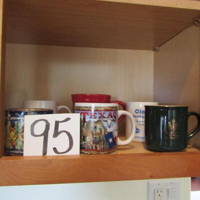 LOT 95  COFFEE MUGS & GLASSES