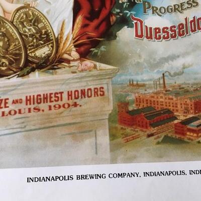 Vintage 11 x 15 Beer Poster INDIANAPOLIS BREWING Company 