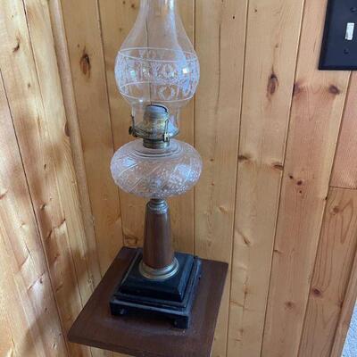Tall ornate Oil Lamp 