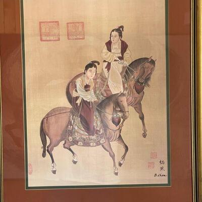 Original Work of B Chan / Signed Equestrian & Riders 