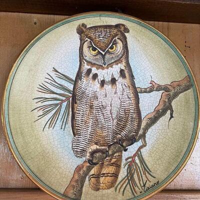 Veneto Flair Horned Owl Plate 1972