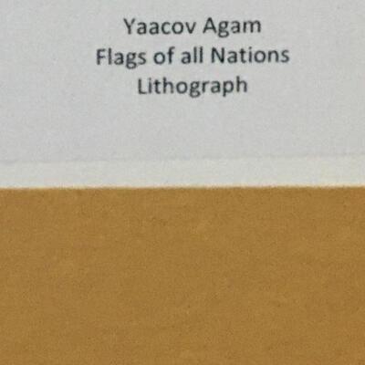 Yaacov Agamurad “Flags of All Nations” Signed Lithograph. LOT B3