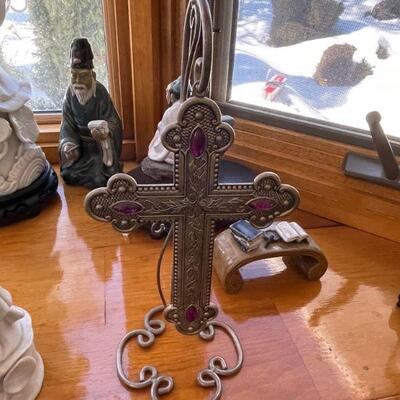 Jeweled cross on hanger 