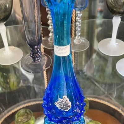 Fenton Blue Hobnail Vase 