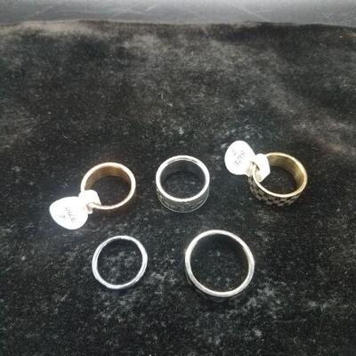 Steel and Hematite ring lot