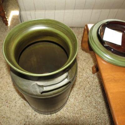 Vintage Milk Can Eagle Patriotic Flag and Ashtray 20" tall and 10 1/2" across top - Item # 31