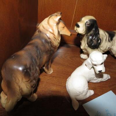 Three Vintage Dog Figurines Japan Collie Poodle Spaniel  Boehm - Item # 45