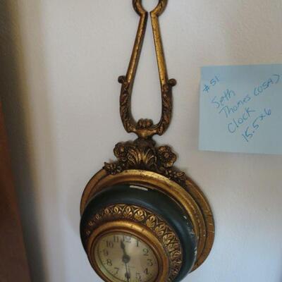 Seth Thomas USA Wall Clock 15 1/2 x 6 - Item # 51