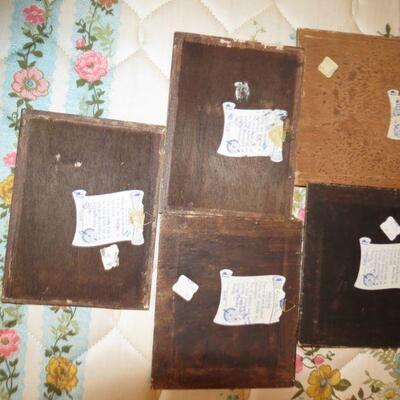 Five Vintage Plaques Flowers Beach Fruit Boats Made in Italy Italian  8 x 7 Item # 81