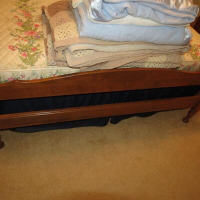 Vintage Maple Walnut Full Double Bed with Mattresses - Item # 95