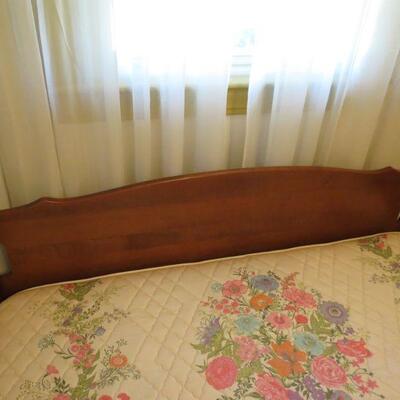 Vintage Maple Walnut Full Double Bed with Mattresses - Item # 95