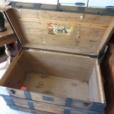 Vintage Trunk Wood Metal 40 x 24 x 25 inches Tall - Item # 154
