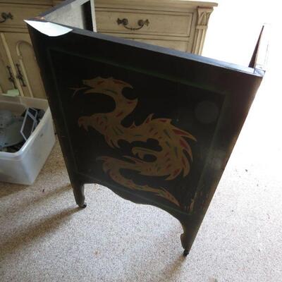 Asian Black Dragon Snake Wooden Wood Screen - Item # 187
