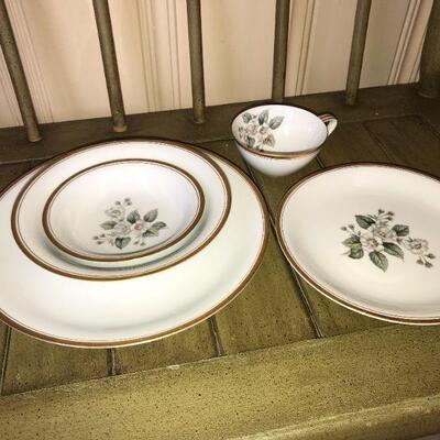 Vintage 5 Piece Place Setting Nortake Pattern 5463 by Nortake Dinner Plate Salad Plate Cup Berry Bowl Cereal Salad Bowl - Item # 199