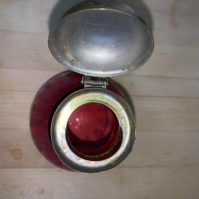 Vintage Cranberry Maple Syrup Pitcher