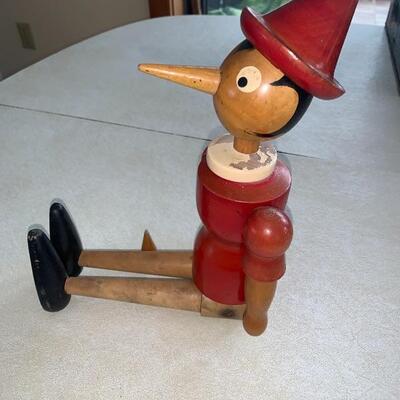 Vintage Wooden Pinocchio With A Second Nose
