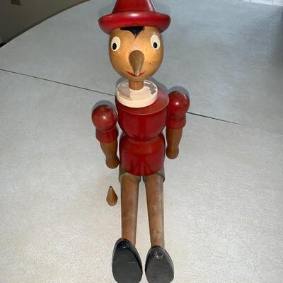 Vintage Wooden Pinocchio With A Second Nose