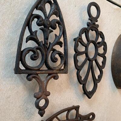 Three Vintage Cast Iron Trivets