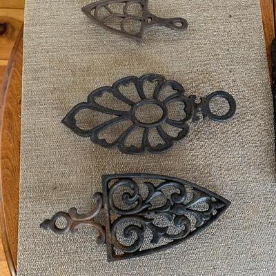 Three Vintage Cast Iron Trivets