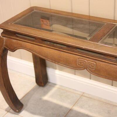 Lot 25 Sofa/Entry Table with Glass Insert Top