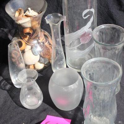 Lot 64 Clear Glass Vases
