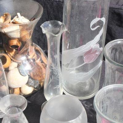Lot 64 Clear Glass Vases