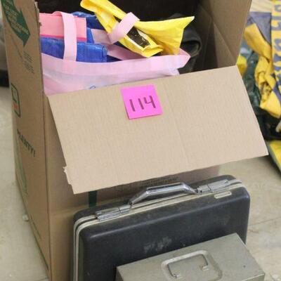 Lot 114 Box of Suitcases & Storage Bags