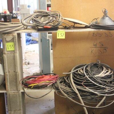 Lot 132 Wire Contents of Cinder Block Rack