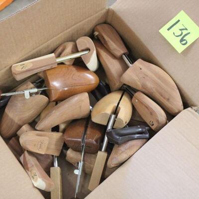 Lot 136 Box of Cedar Wood Shoe Forms