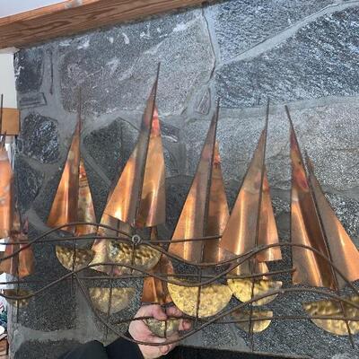 Large Copper/Brass Sailing Ship