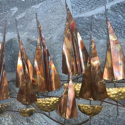 Large Copper/Brass Sailing Ship