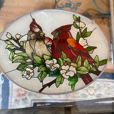Stained glass Cardinal