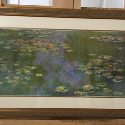 CLAUDE MONET â€œWater Liliesâ€ Lithograph and Gallery Frame. LOT A36