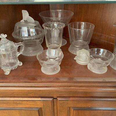 Frosted Lion Glassware EAPG Gillinder and Sons circa 1877