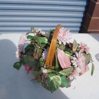 Faux flowers basket