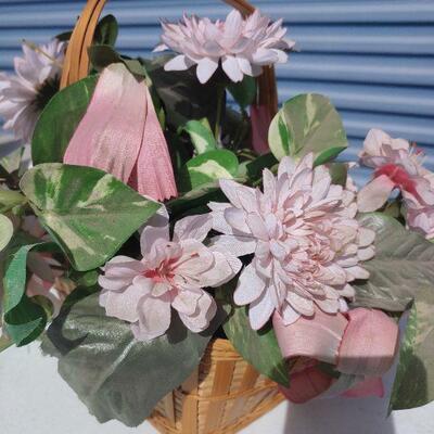 Faux flowers basket