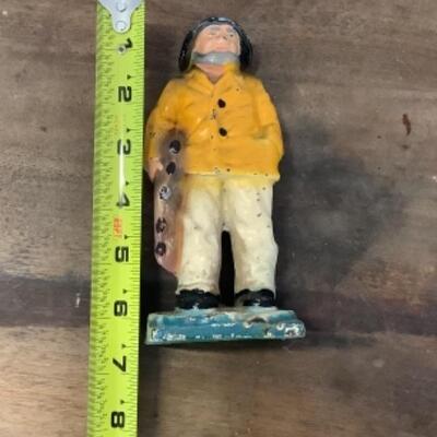 303 Small Cast Iron Sea Man Figurine and Ceramic Lighthouse 
