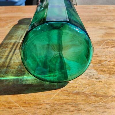 Green/blue glass jar with lid