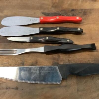 307 Three Vintage Cutco Knives and One Sabatier Chefâ€™s Knife
