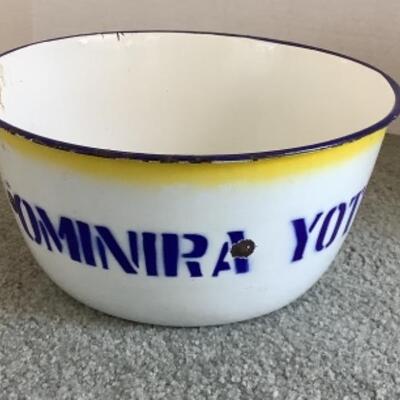312 Vintage Ominira Yatomi Nigerian Enamelware Bowl
