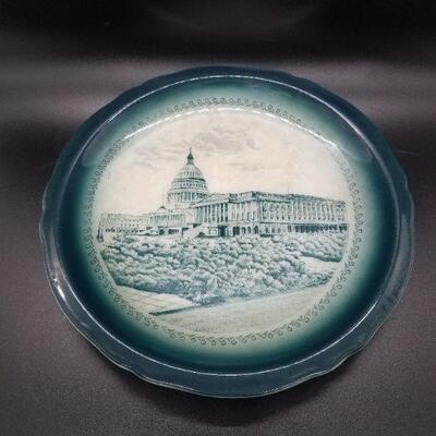 Vintage Buffalo Ceramic US Capitol Plate