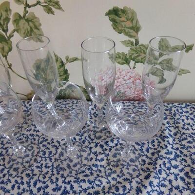 LOT  140  TWO SETS OF WINE GLASSES