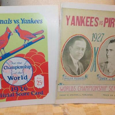 " 1926 Cardinals vs Yankees & 1927 Yankees vs Pirates World Series Programs."