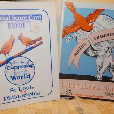 ' 1930 St. Louis vs Philadelphia & 1931 St. Louis vs Oakland A's world series programs.