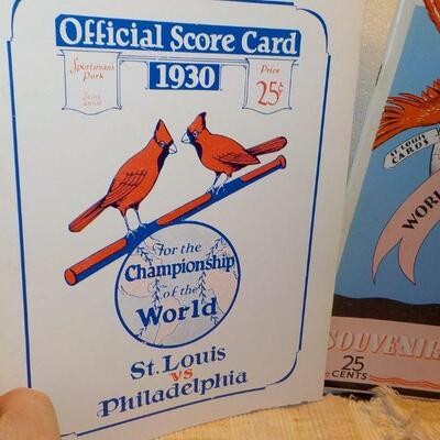 ' 1930 St. Louis vs Philadelphia & 1931 St. Louis vs Oakland A's world series programs.
