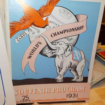' 1930 St. Louis vs Philadelphia & 1931 St. Louis vs Oakland A's world series programs.