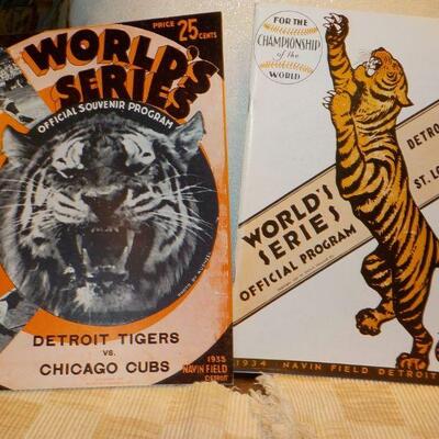 " 1943 & 1944 World Series Baseball programs/ Detriot vs Cubs and Detriot vs St. Louis.