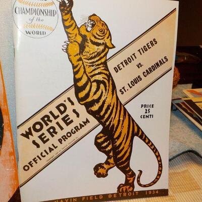 " 1943 & 1944 World Series Baseball programs/ Detriot vs Cubs and Detriot vs St. Louis.