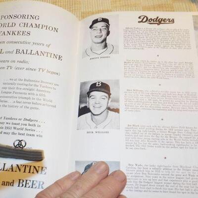 " 1953 & 1954 World Series Baseball Programs/ Dodgers vs Yankees and Giants vs Indians.
